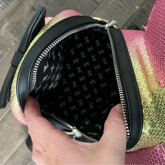 Disney Parks x Loungefly Collab Minnie Backpack Bag Sequins Rainbow Sparkles main image 6